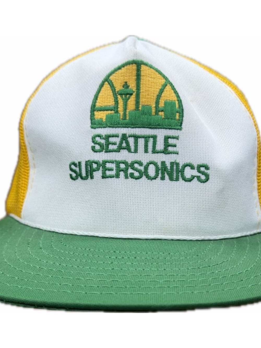 Vintage SEATTLE SUPERSONICS Trucker Cap Hat Snapback Mesh Sports Unlimited